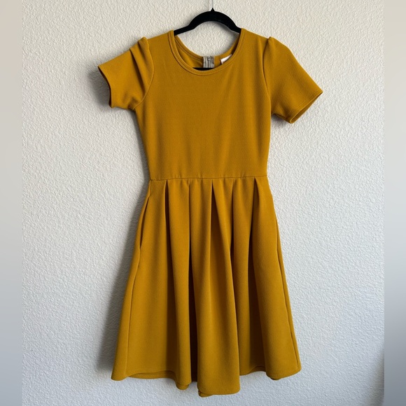 Lularoe small Charming honey Yellow skater Dress - Picture 1 of 3